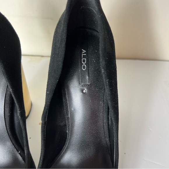 Aldo Women’s Black and Gold Women's Block Heels Size 6 NEW - Picture 6 of 12